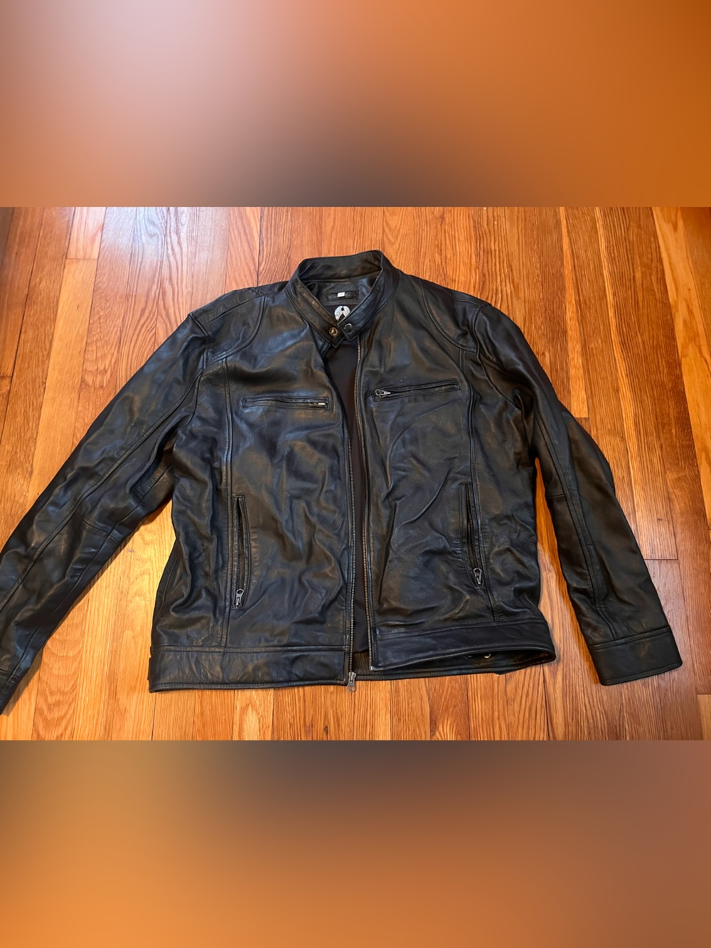 Men's Black Leather Biker Jacket
